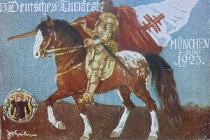 1923 - 13. Deutsches Turnfest Mnchen Postkarte Reiter ungelaufen (1)