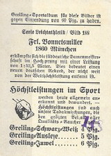 1926 Greiling Leichtathletik Nr. 188 Fr. Bonnetmller Rckseite 