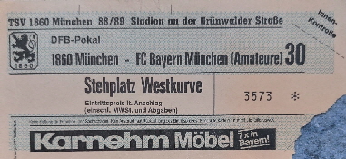 1988-99 DFB Pokal 60 - Bayern Amateure