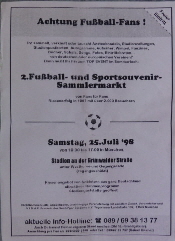 1998 2. Fgussball- und Sportsouvenier Sammlermarkt A5 Ankndigung