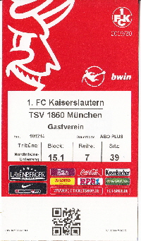 2019-20 Kaiserslautern - 60 Eintrittskarte