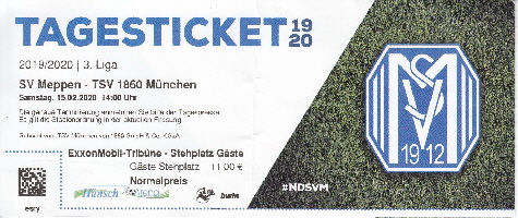 2019-20 Meppen - 60 Eintrittskarte